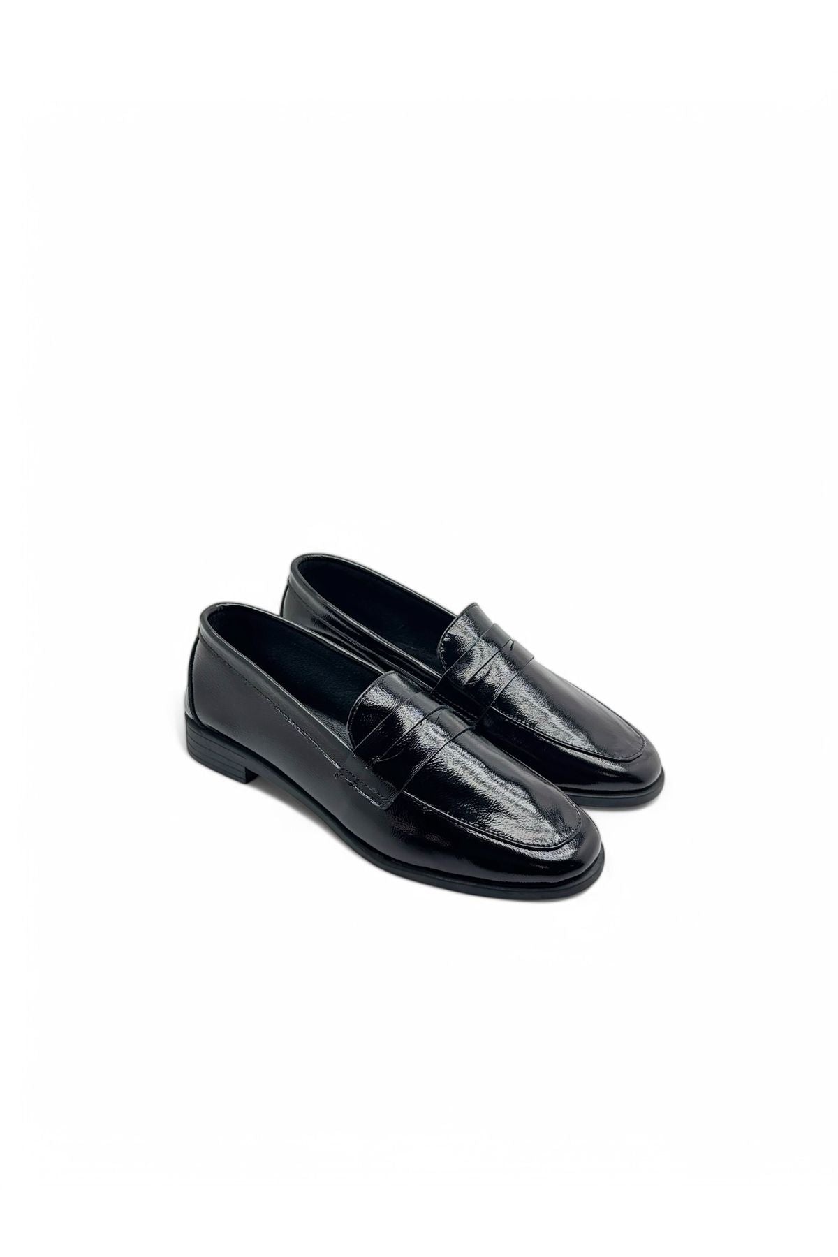 Kadın hakiki deri loafer günlük ayakkabı fabriano