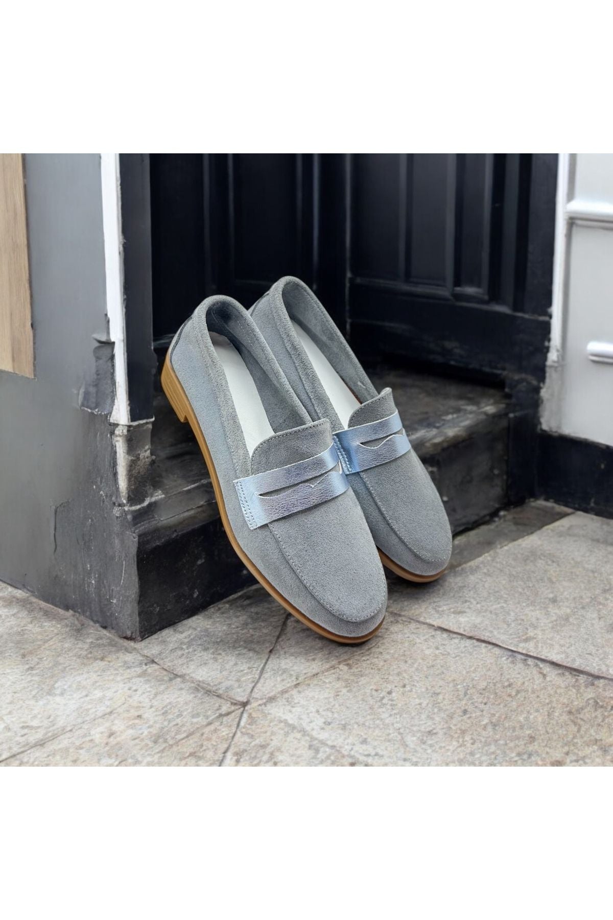 Kadın hakiki deri loafer günlük ayakkabı fabriano