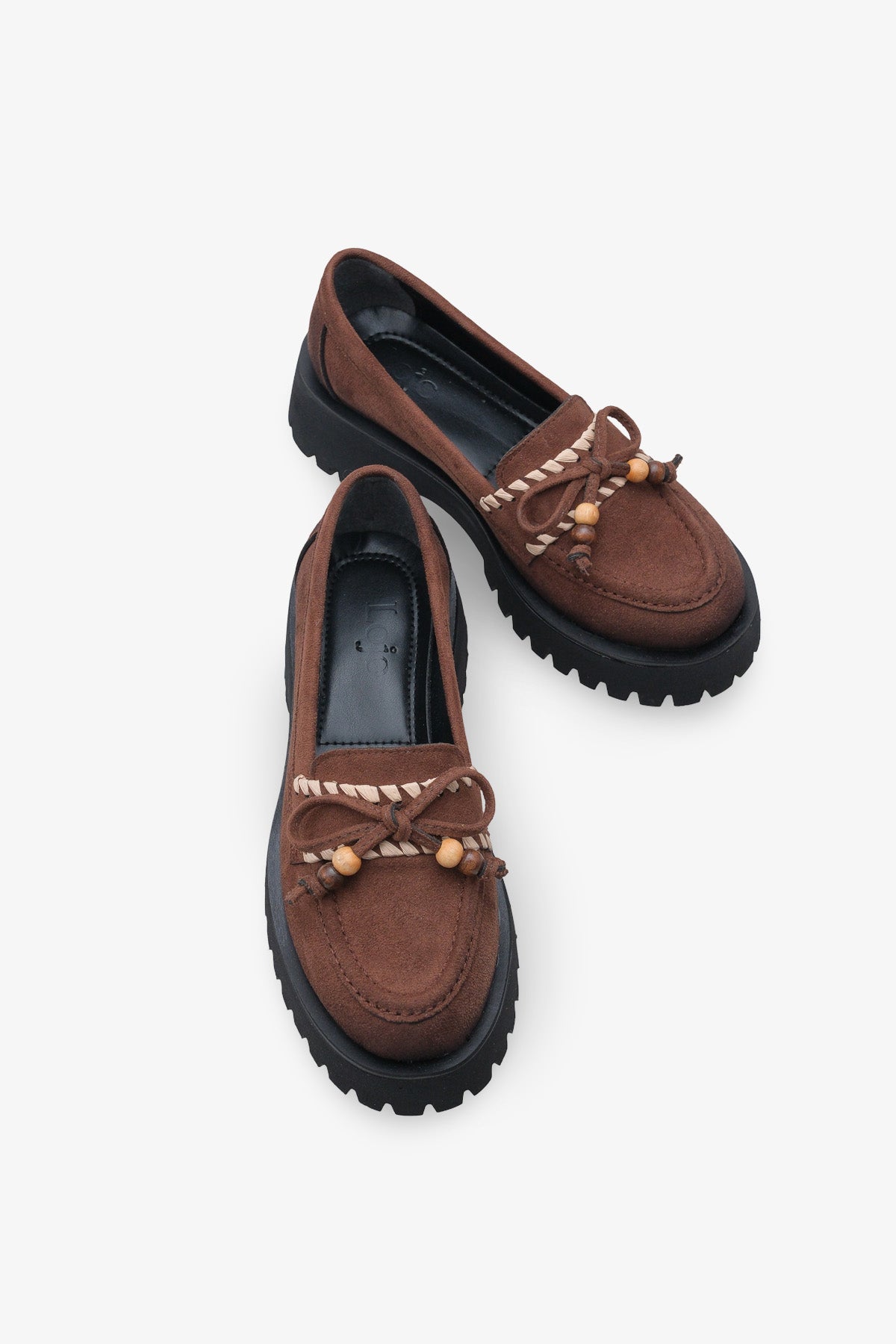 Kadın Loafer Kalın Taban Tokalı Günlük Ayakkabı Aslery Kahve Süet