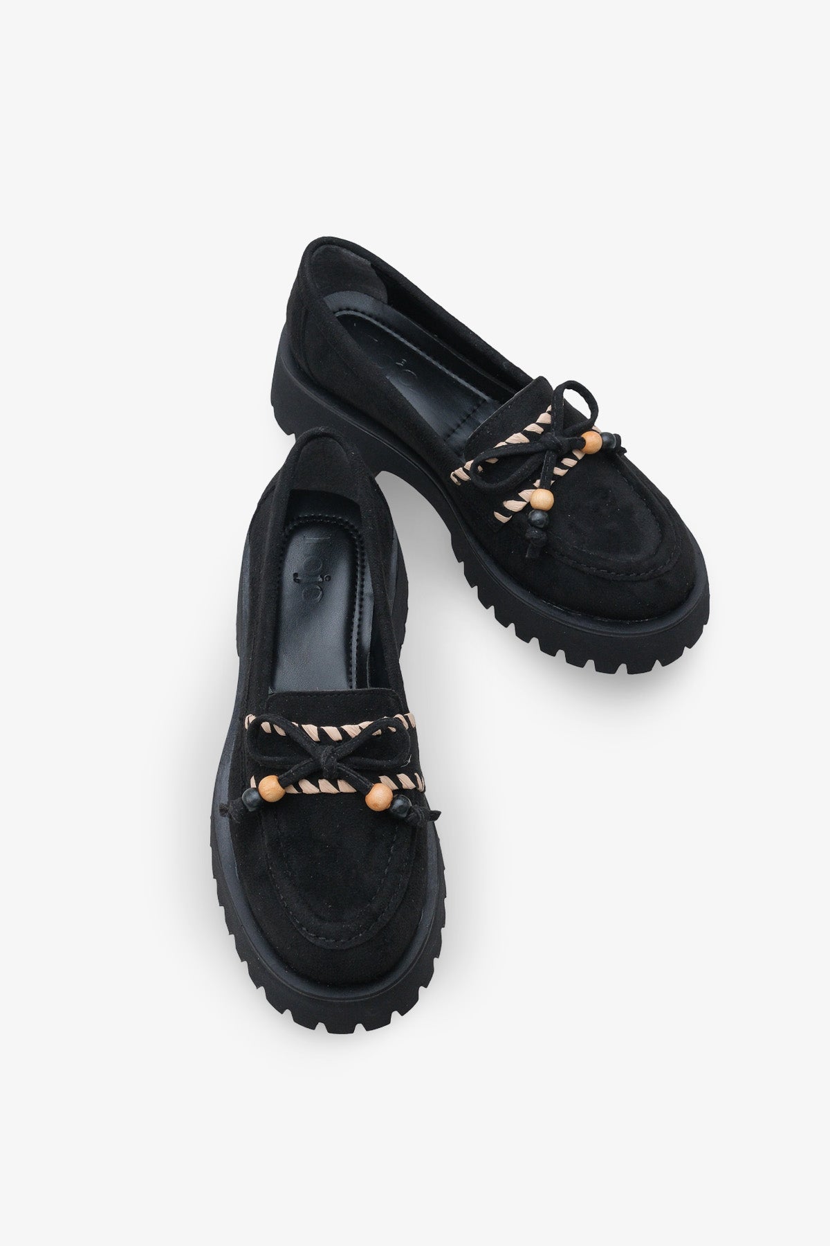 Kadın Loafer Kalın Taban Tokalı Günlük Ayakkabı Aslery Siyah Süet