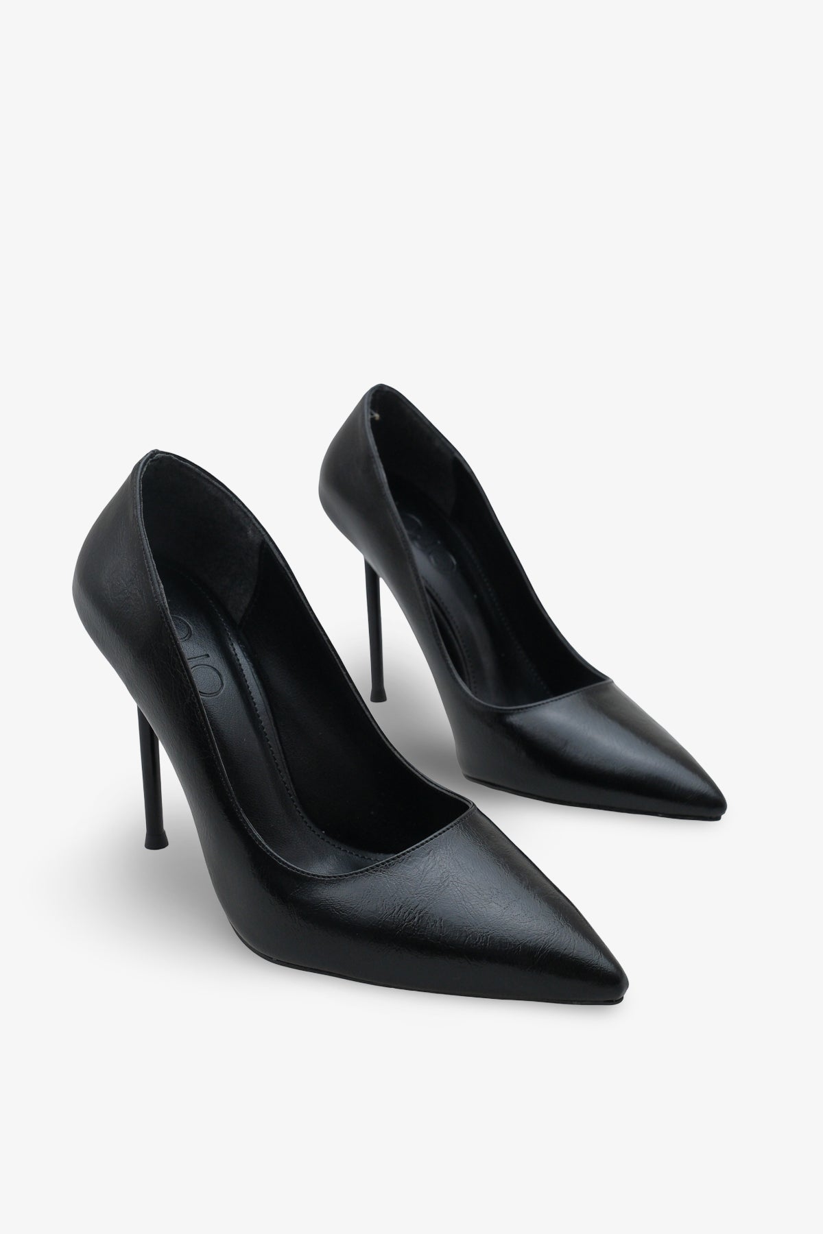 Kadın Sivri Burun Gold Tokalı Günlük Topuklu Stiletto Sersey Siyah