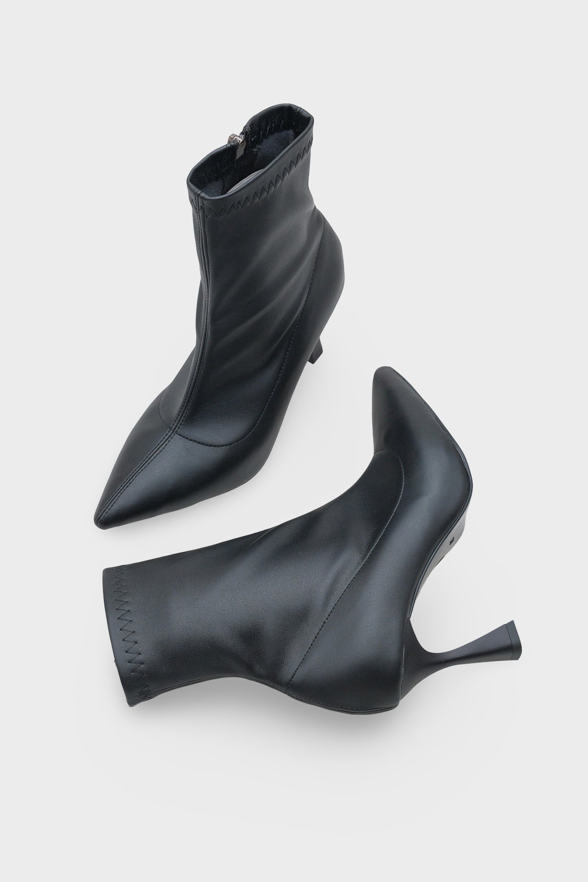 Kadın Sivri Burun Topuklu Streç Günlük Bot Kaliy Siyah